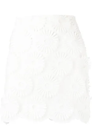 Elie saab Kort nederdel med blonde og broderi