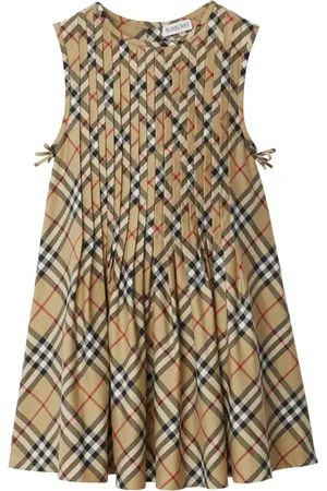 Burberry Vintage-ternet kjole med plisseringer