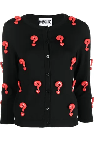 Moschino Elastisk Red Question Marks cardigan