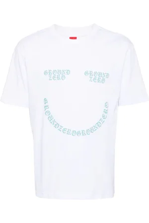 Ground Zero T-shirt med smil-logotryk