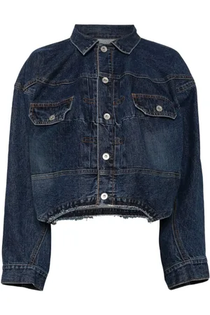 SACAI Denimjakke med råt kant