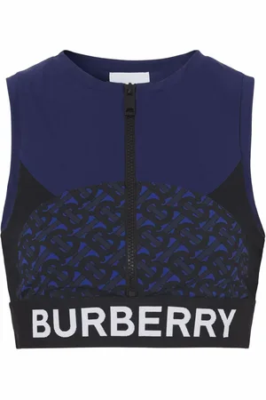 Burberry Cropped top med TB monogramtryk og lynlås