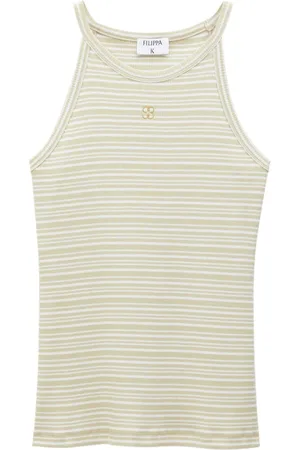 Filippa K Stribet tanktop med broderet logo