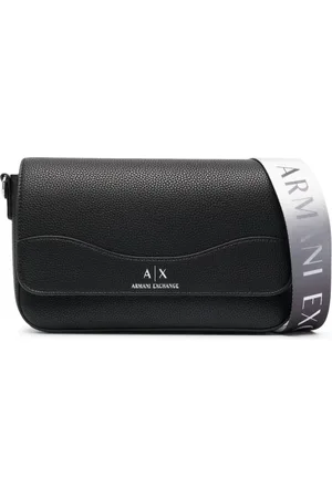 Armani Exchange Crossbody-taske i læder med logotryk