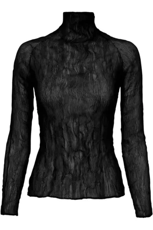 Issey Miyake Højhalset top med plissering