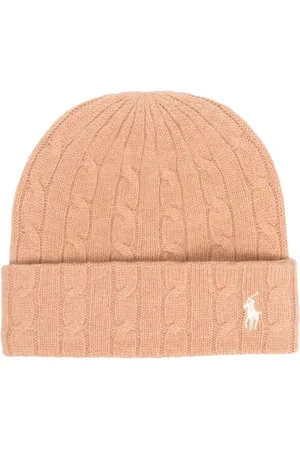 Ralph Lauren Kabelstrikket hue med Polo Pony-broderi