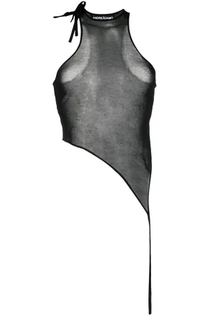 ANDREADAMO Asymmetrisk gennemsigtig tanktop
