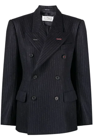 Maison Margiela Nålestribet dobbeltradet blazer i uld
