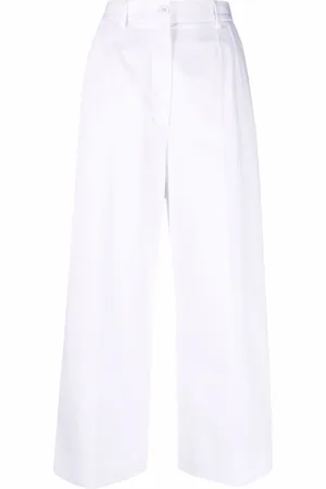Dolce & Gabbana Cropped bukser med brede ben og logoknapper