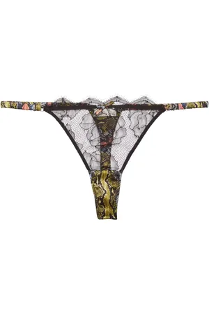 FLEUR DU MAL G-streng med pythontryk og blonder
