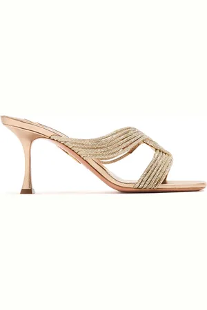 Aquazzura Gatsby 75mm mules med krystaludsmykning
