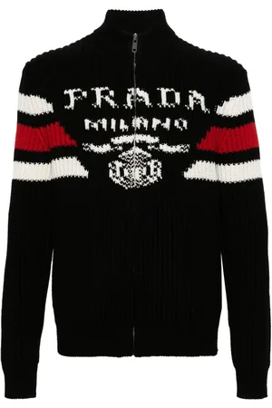 Prada Cardigan med jacquard-logo
