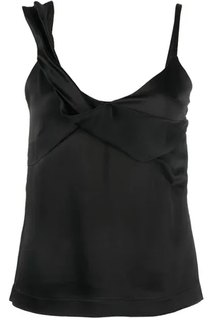 Atlein Asymmetrisk camisole med snoet satin