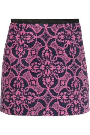 Marine Serre Kort metallisk nederdel i jacquard