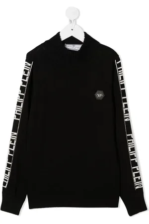 Philipp Plein Intarsia-strikket trøje med logo