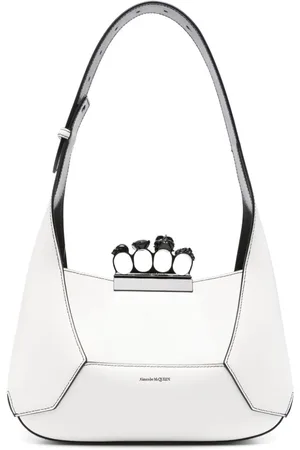 Alexander McQueen Skuldertaske i læder med fire ringhåndtag