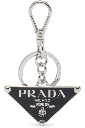 Prada Nøglering med logoplade og hægtelukning