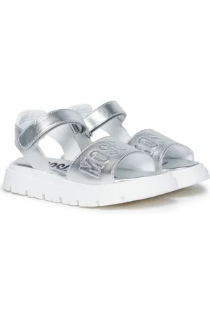 Moschino Sandaler i læder med logobroderi