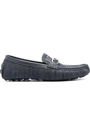 Fendi Læderloafers med logoplade