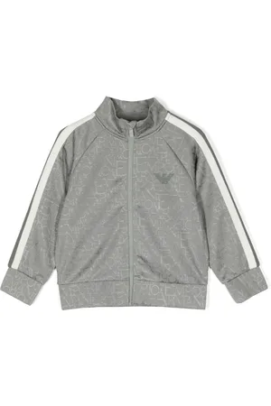 Emporio Armani Træningsjakke i jacquard med monogram og sidestribe