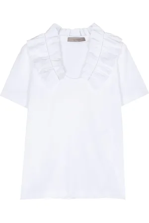 D.EXTERIOR T-shirt i jersey med flæsekrave