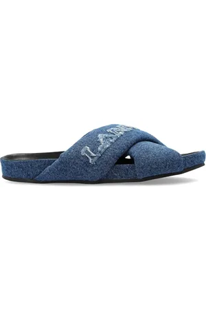 Lanvin Denimsandaler med logobroderi og krydset detalje