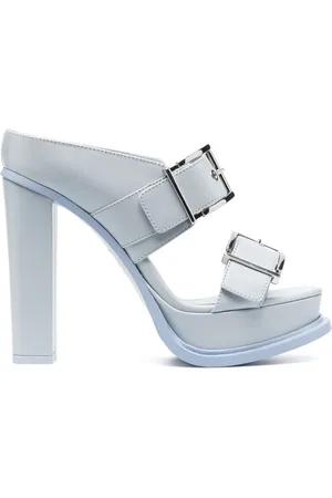 Alexander McQueen 120mm plateau-mules i læder