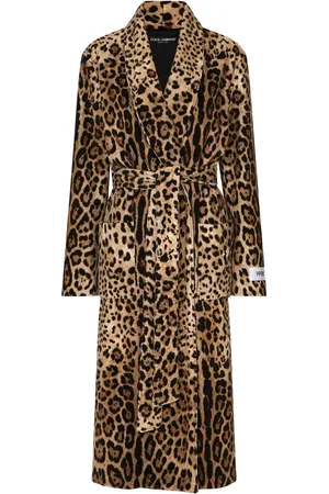 Dolce & Gabbana KIM DOLCE&GABBANA frakke i frotté med leopardtryk