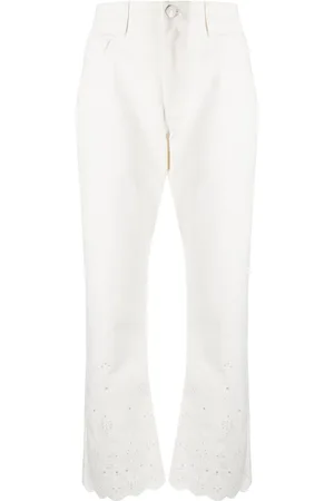 Staud Noemie jeans i lige med hulbroderi
