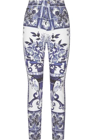 Dolce & Gabbana Grace skinny-jeans med Majolica-tryk