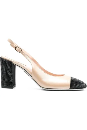 RENE CAOVILLA Tofarvede 80mm pumps med rhinsten