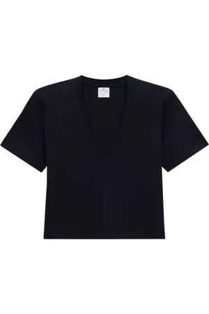 Courrèges T-shirt med logoapplikation