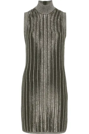 Tom Ford Kort ribbet kjole med metallisk tråd