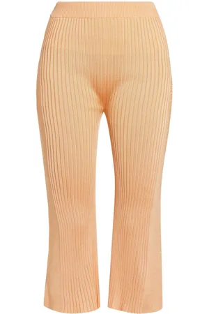 Jil Sander Cropped bukser med ribbet panel