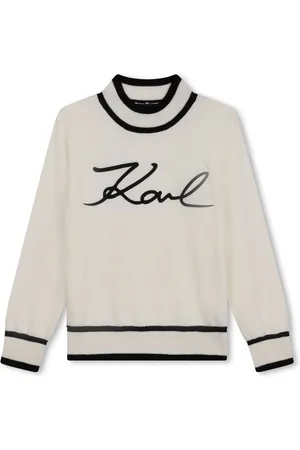 Karl Lagerfeld Trøje med broderet logo og høj hals
