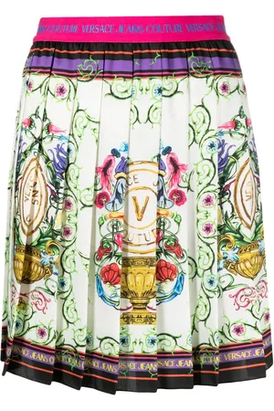 VERSACE Kort nederdel med V-Emblem Garden-tryk