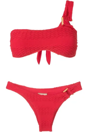 AMIR SLAMA Bikini med én skulder og tekstureret finish