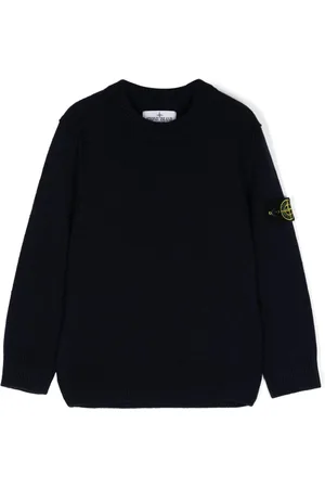 Stone Island Trøje med kompasmærke og rund hals