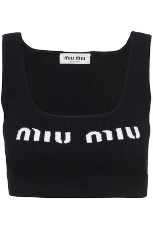 Miu Miu Cropped tanktop med logo