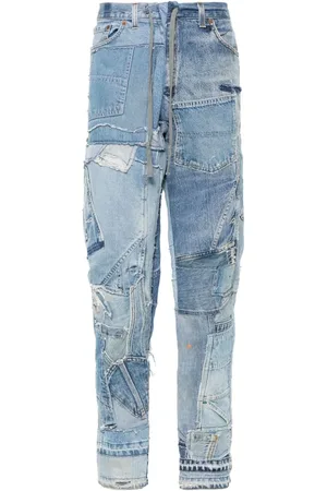 GREG LAUREN Jeans med patchwork-design