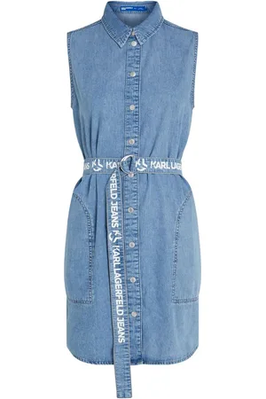 Karl Lagerfeld ærmeløs skjortekjole i denim
