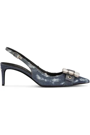 Dolce & Gabbana 60mm slingback-pumps med patchwork-denim