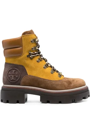 Tory Burch Ankelstøvler i læder med colourblock
