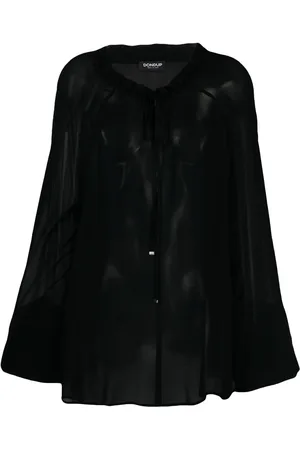 Dondup Semi-gennemsigtig bluse med bundet hals