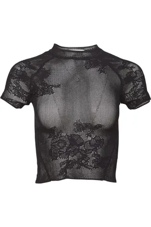 FLEUR DU MAL Blomstret top med pointelle-blonde