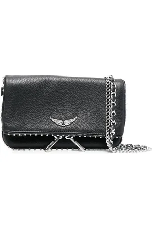 Zadig & Voltaire Rock clutch i ruskind med strass-detalje