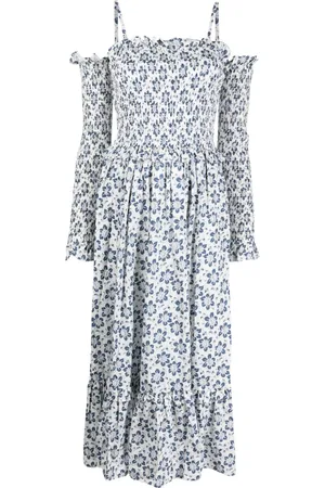 Ralph Lauren Kjole med cold-shoulder og blomster-tryk