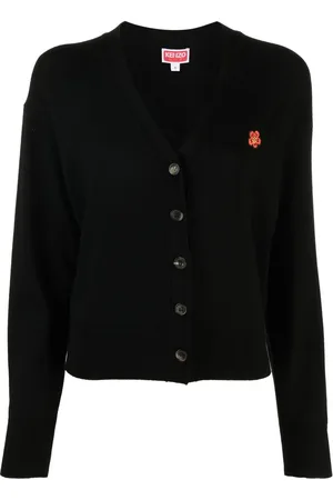 Kenzo Boke Flower cardigan i uld med broderi