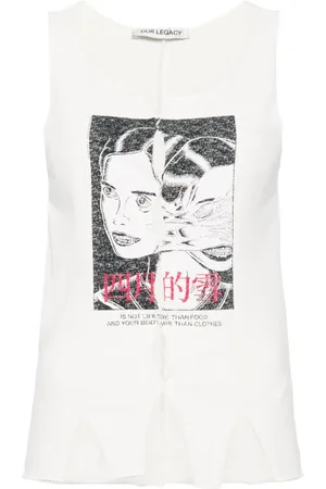 OUR LEGACY Tanktop med Race Twins-tryk