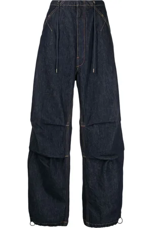 DARKPARK Jeans med kontrastsyninger og brede ben
